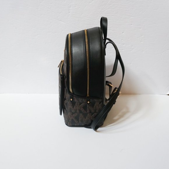 Michael Kors Adina Medium Backpack MK Graphic Logo Brown Black main image 8